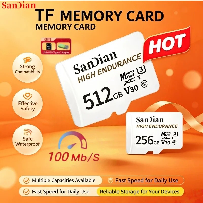 100 % Cartão De Memória Original 128GB 256GB 4K Vídeo Micro TF SD A2 Classe 10 U3 Flash De Alta Velocidade Para O Telefo