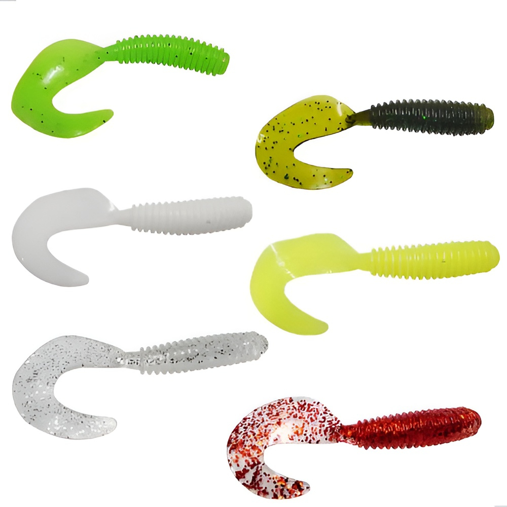 Kit 12 Isca Soft Grub Shad Silicone Alta Performance Para Tucunaré Traíra Black Bass