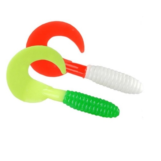 Kit 5 Iscas Artificiais - Grub Soft Silicone - 9 cm -  Pesca Tucunaré, Robalo, Traíra, Black Bass
