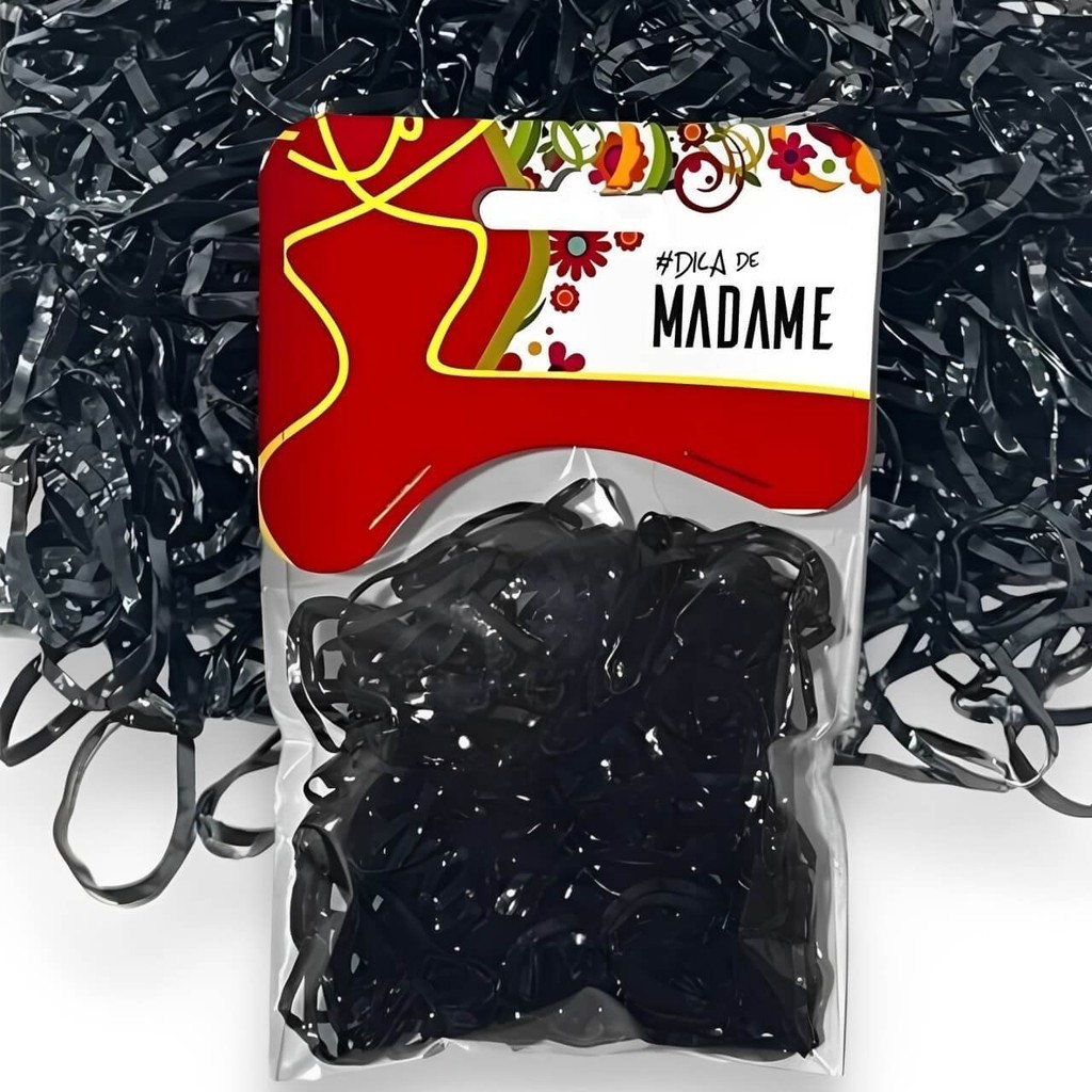 Elástico Soft Silicone Preto com 200un