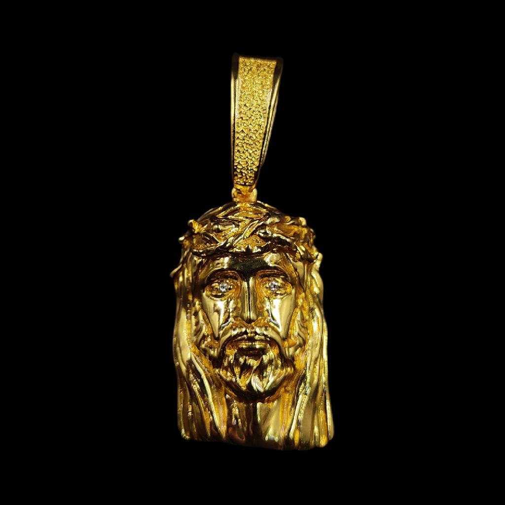 Pingente Grande Face de Cristo CRUZ CRUCIFIXO JESUS Liga de Moeda 5,5cm