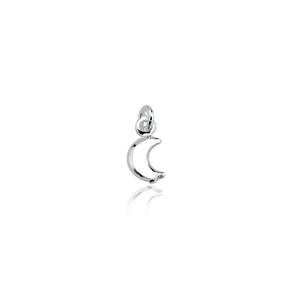 Mini Pingente de Lua em Prata 925 para Crianças Prata 925 1,4cm