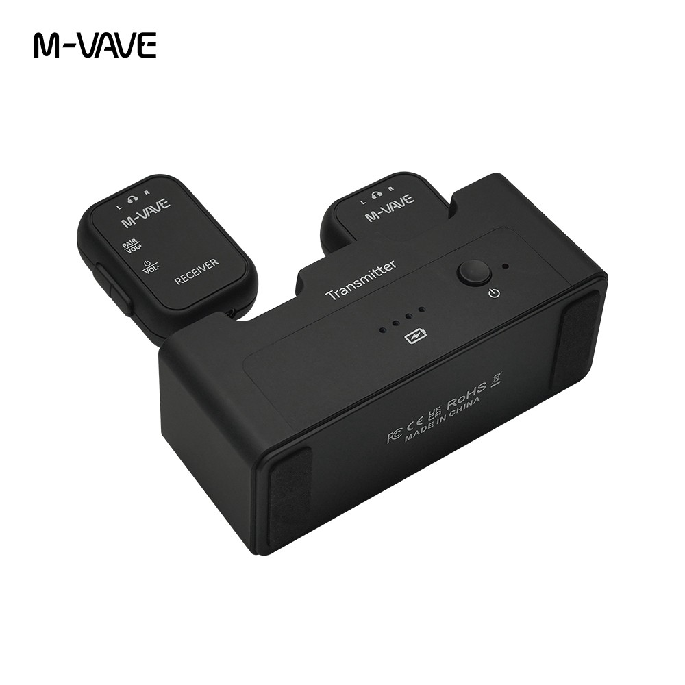 M-VAVE WP-12 2.4G Wireless Earphone Monitor 1 Transmitter 2 Receiver Audio System Transmission Stereo Mono Recorder