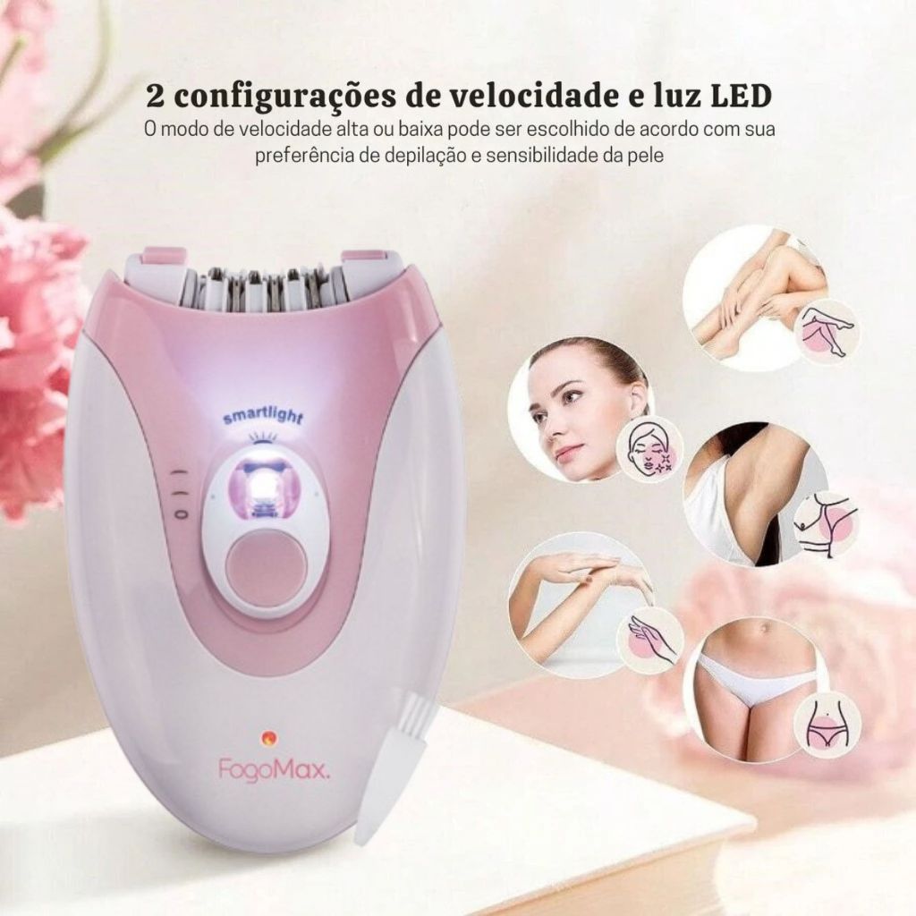 Smart Depilatudo Benedita Depilador Elétrico Recarregável Feminino Portátil Indolor Compacto USB Sem Fio Rosto Buço Axil