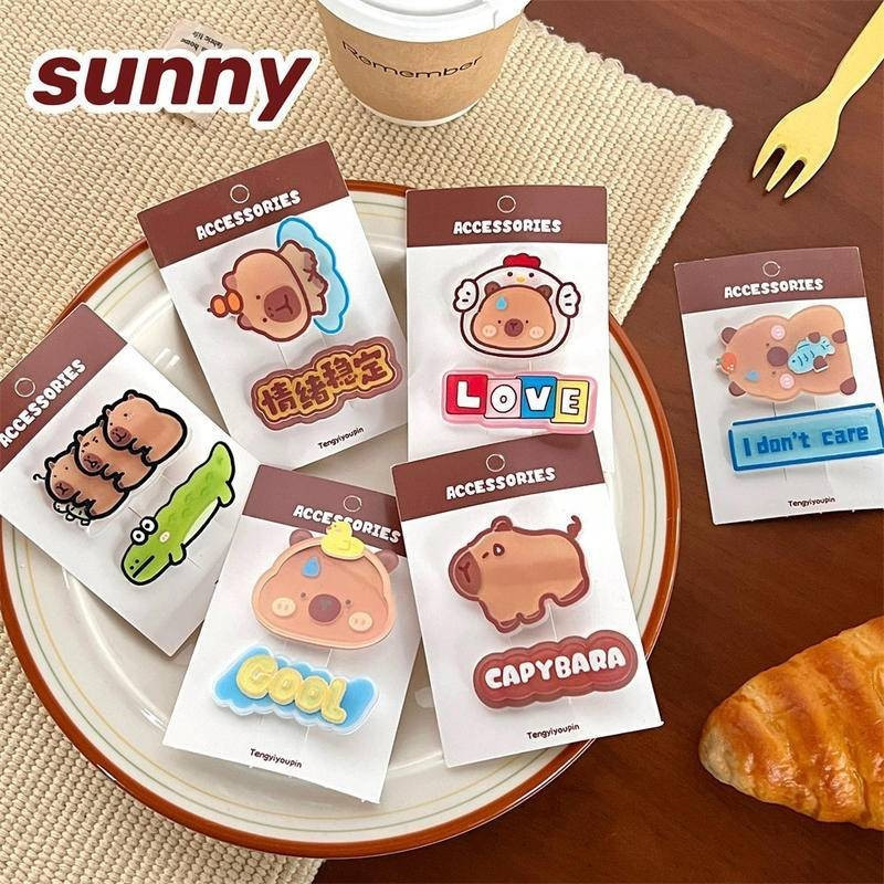 2item/Bag Capybara hair clip set Women's Hair Band Hairdressing accessories Cartoon headband Birthday Gift