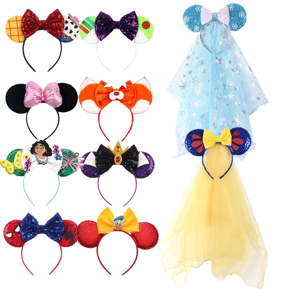 Halloween cosplay hair with Mickey and Minnie cartoon charm necklace accessories for spider birthday party