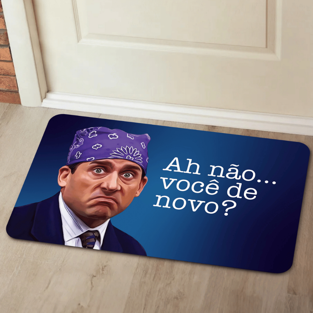 Tapetes de Porta Decorativo Entrada Antiderrapante 55x35cm The Office