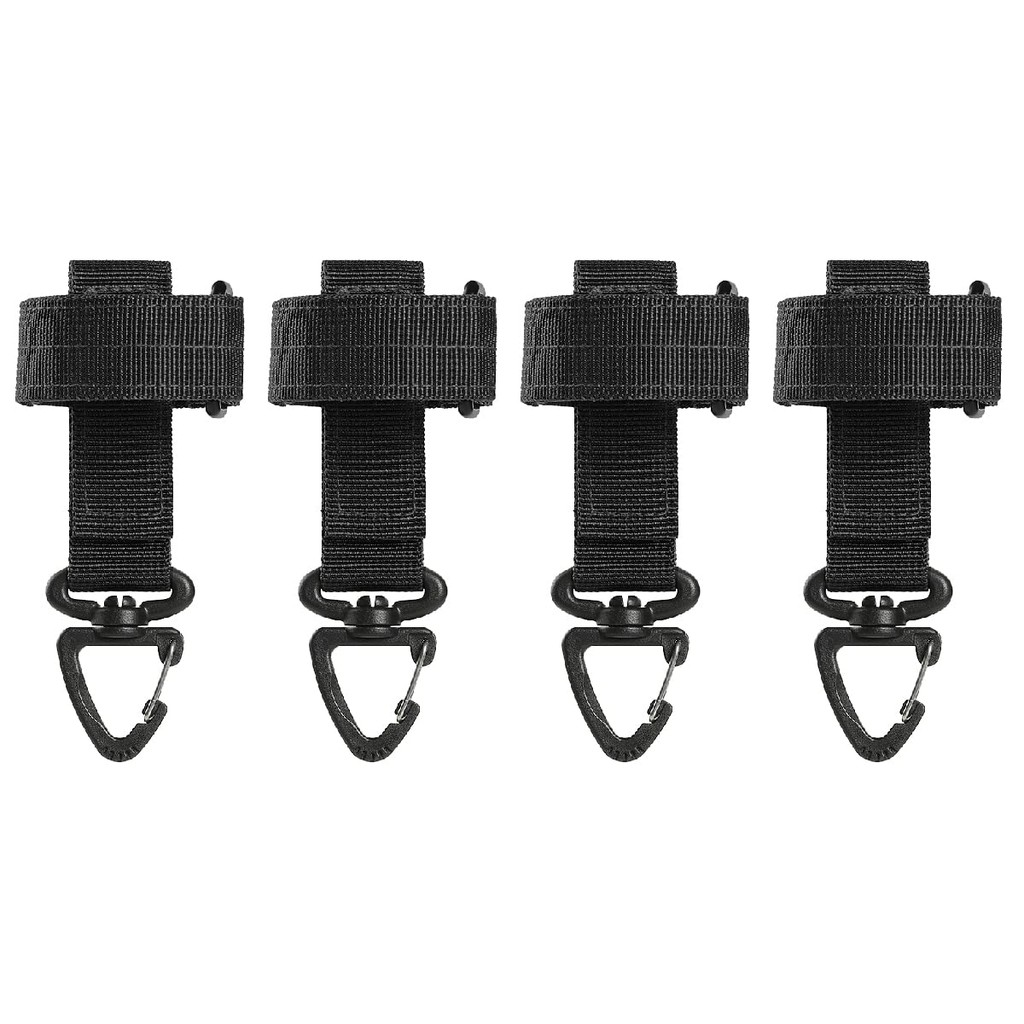 Triwonder Anel de chave cadeia -chave compatível com Molle cinto de velcro fivela tático mosquetão gancho nylon palha