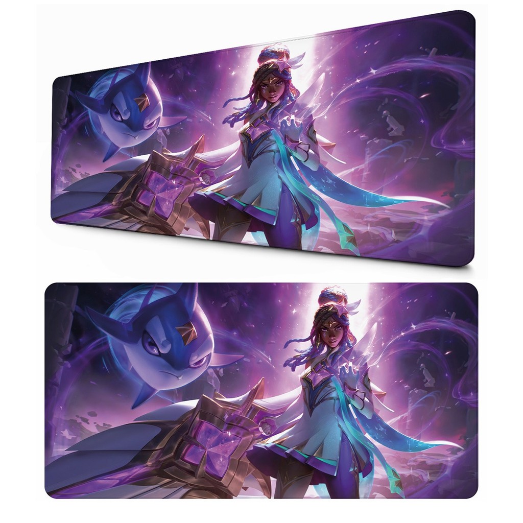 Tapete para Mesa Gamer Guardiã Estelar Fantasia Retangular Mouse Pad para PC e Teclado Desk Mat