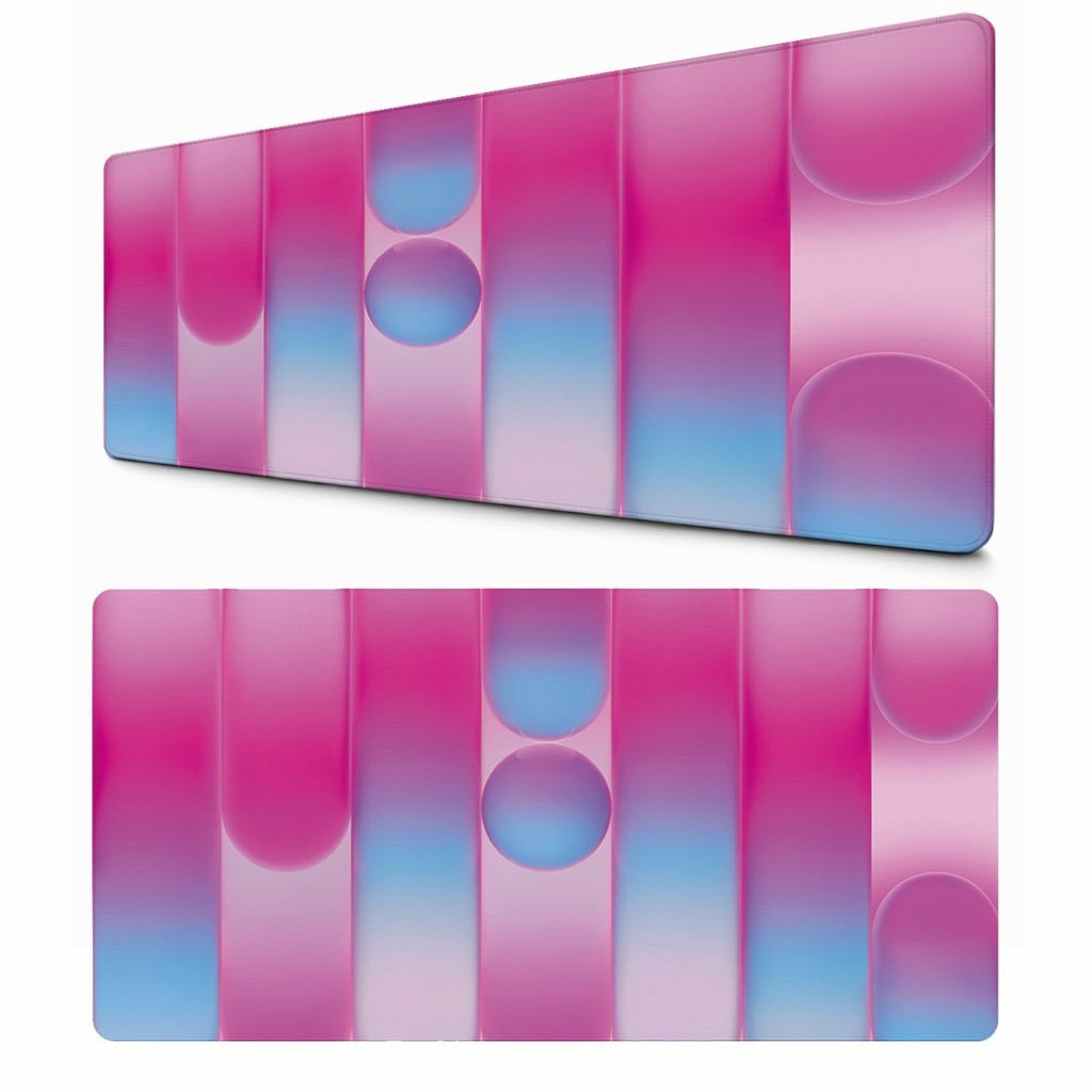 Desk Mat Degradê Rosa e Azul Minimalista Mouse Pad Gamer Para Mesa PC Teclado Retangular