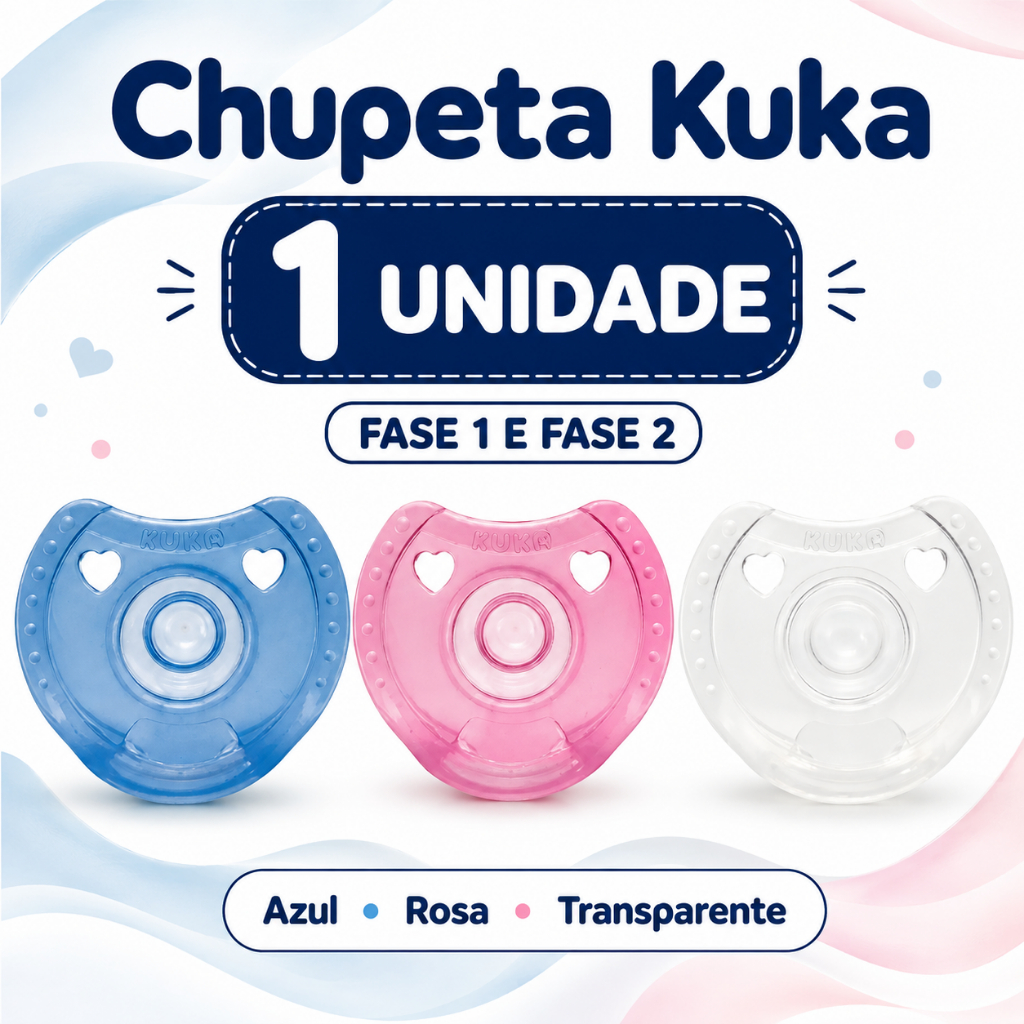 Chupeta Kuka Soft Comfort Bico Tradicional (Redondo) - Fase 1 ou 2