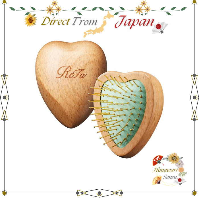 ReFa HEART GOLD Wooden Hair Brush with Gold-Coated Pins and Cushion Base【 Direct from Japan 】