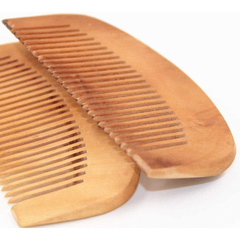 Peach Wooden Anti-Static Comb 2-Pack