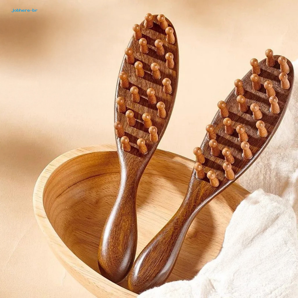 Scalp Massage Brush 2pcs Sandalwood Hair Set – Anti-static Wide Tooth Wooden Comb for Men Women Promotes Growth Health