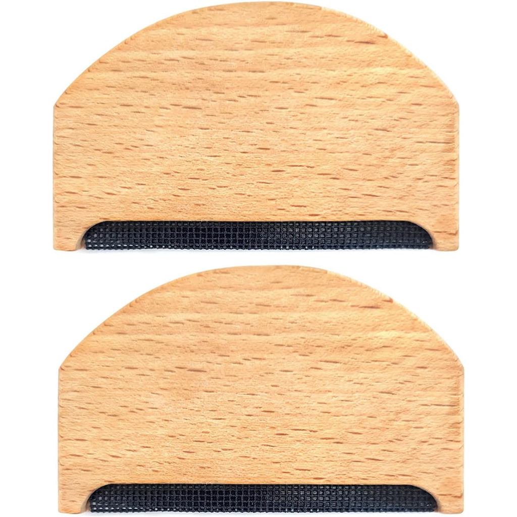 BlingKingdom 2pcs Wool Cashmere Comb Manual Portable Sweater Comb Pill Remover Wooden Pilling Fuzz Fabric Lint Remover C