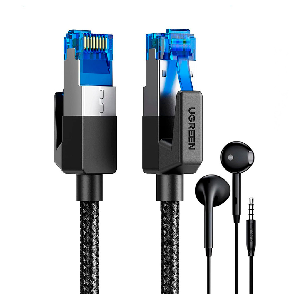 Ugreen Cabo de Rede Rj45 Cat8 40gbps 3 Metros + Fone Ouvido (K-4970-5886)