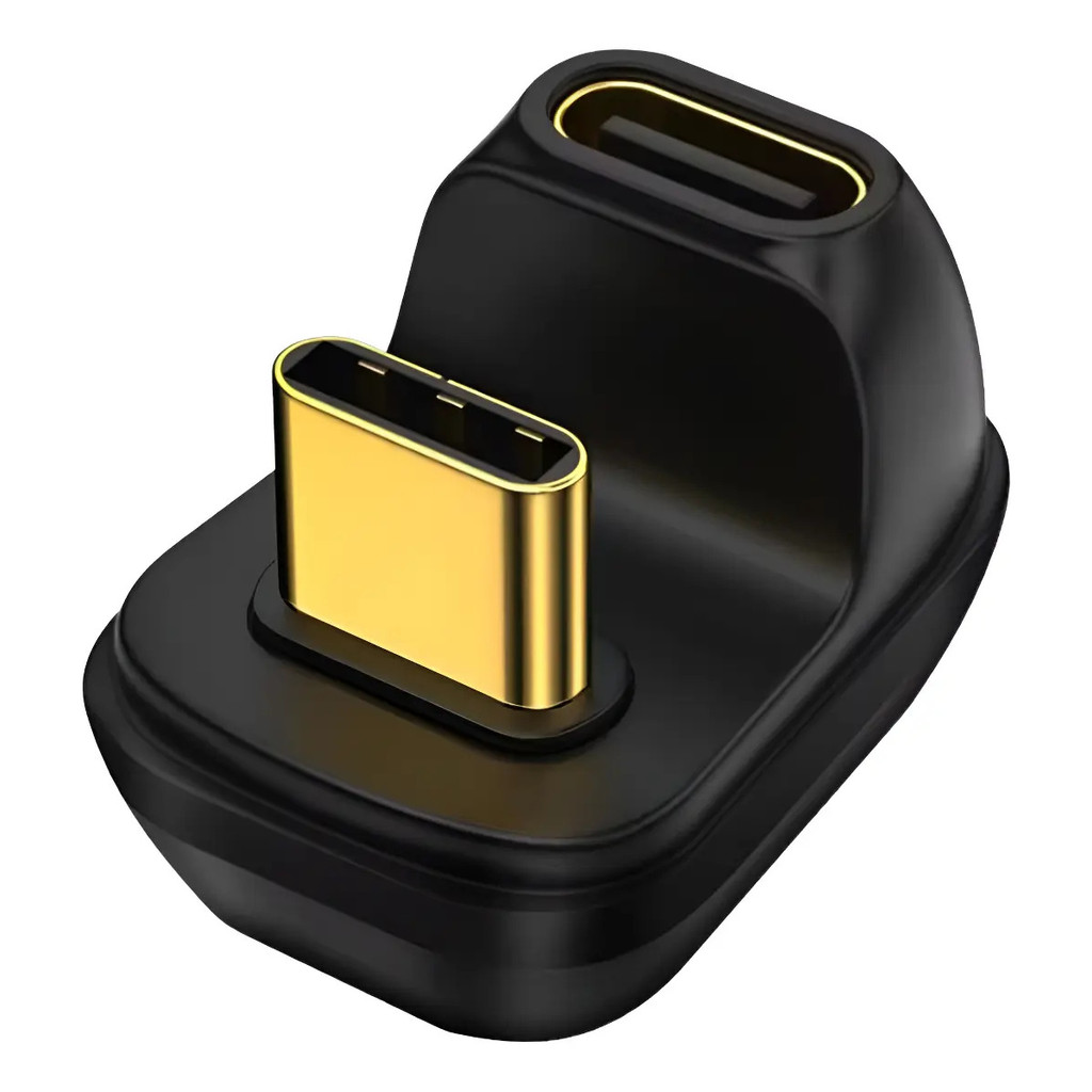 Adaptador Cotovelo Usb-C Macho X Tipo C Femea 40Gbps 180º Thunderbolt Type C USB 4.0