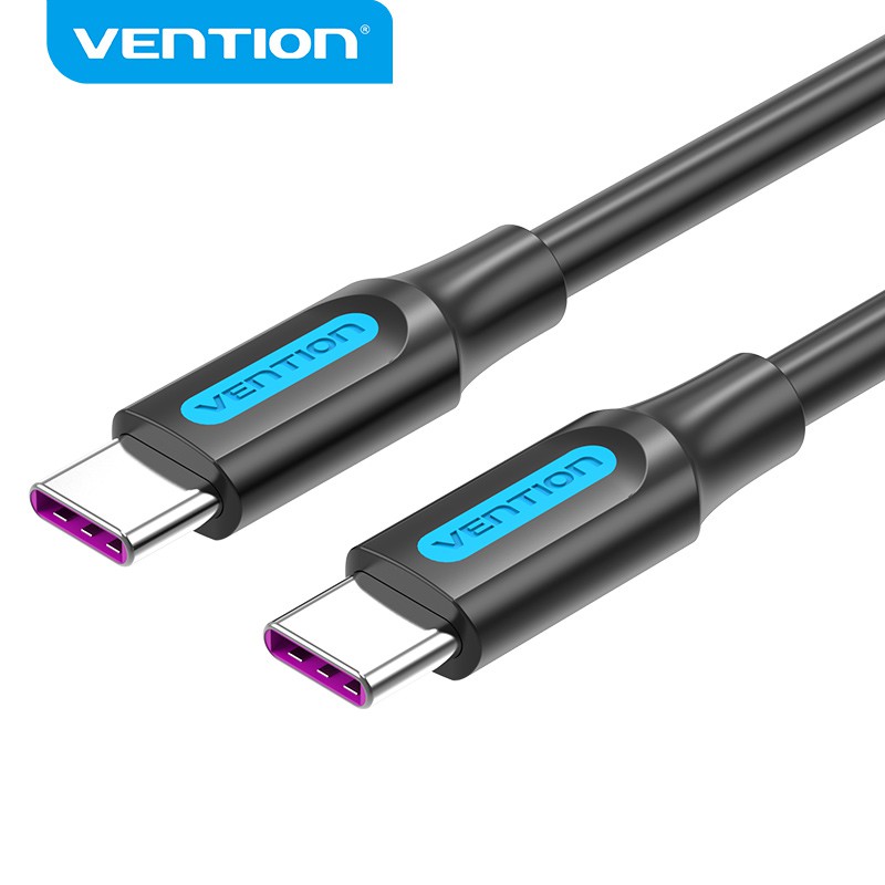 VENTION 5a Tipo C Cabo Pd 100w Carregamento Rápido Usb 2.0 C Macho Para C Masculino Cabo De Alta Velocidade 480mbps Para Huawei