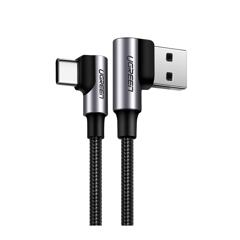 Cabo USB-A- x USB-C Em L 2m Nylon Trançado Usb 2.0 480mbps