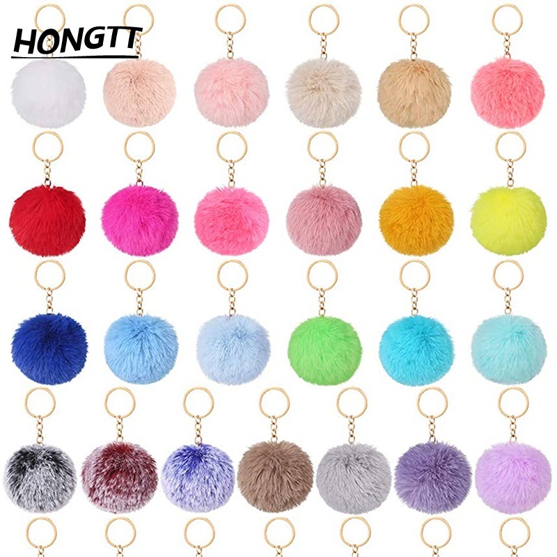 1pc 6cm Diy Pompon Imitação Bolas De Pele De Vison Pompoms Para Anel Chaveiro Sapatos Chapéus Fofo Pom Acessórios