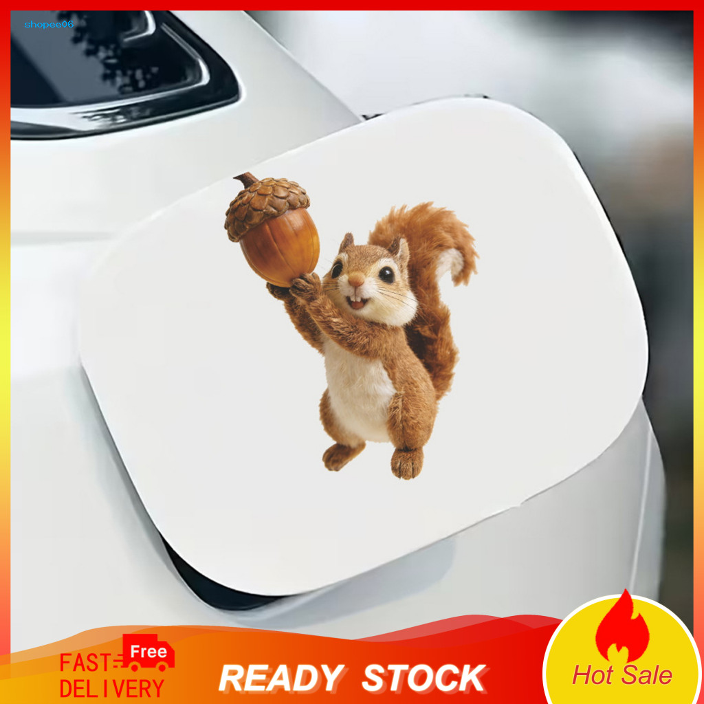 Adhesive Decal Sticker No Damage Waterproof Pvc Car – Realistic Squirrel Pattern Self-adhesive Trace for Fuel Tank Cap