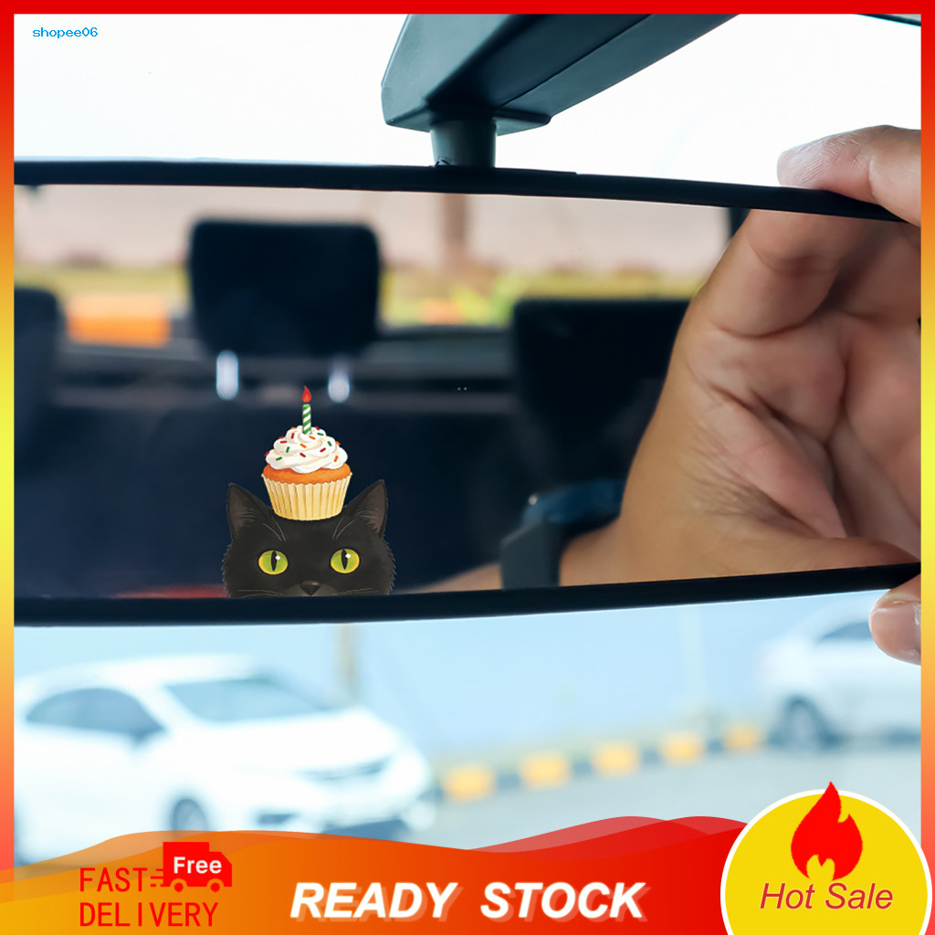 Removable Car Sticker Waterproof Pvc Sun-proof Self-adhesive Auto Decal Funny Cat Cake Pattern for Fuel Tank Caps Window