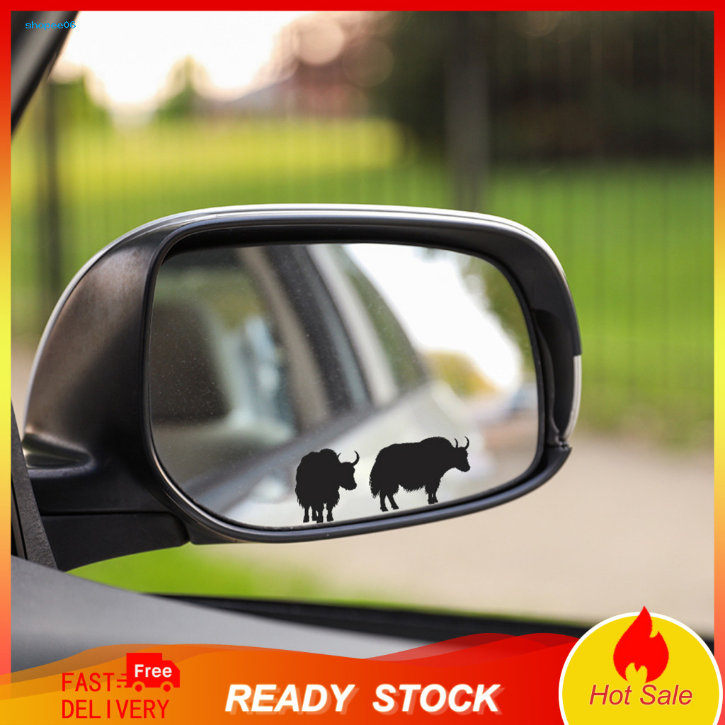 Removable Car Sticker Waterproof Black Yak Pattern – Self-adhesive Traceless Pvc Decal for Fuel Tank Caps Windows Lugg