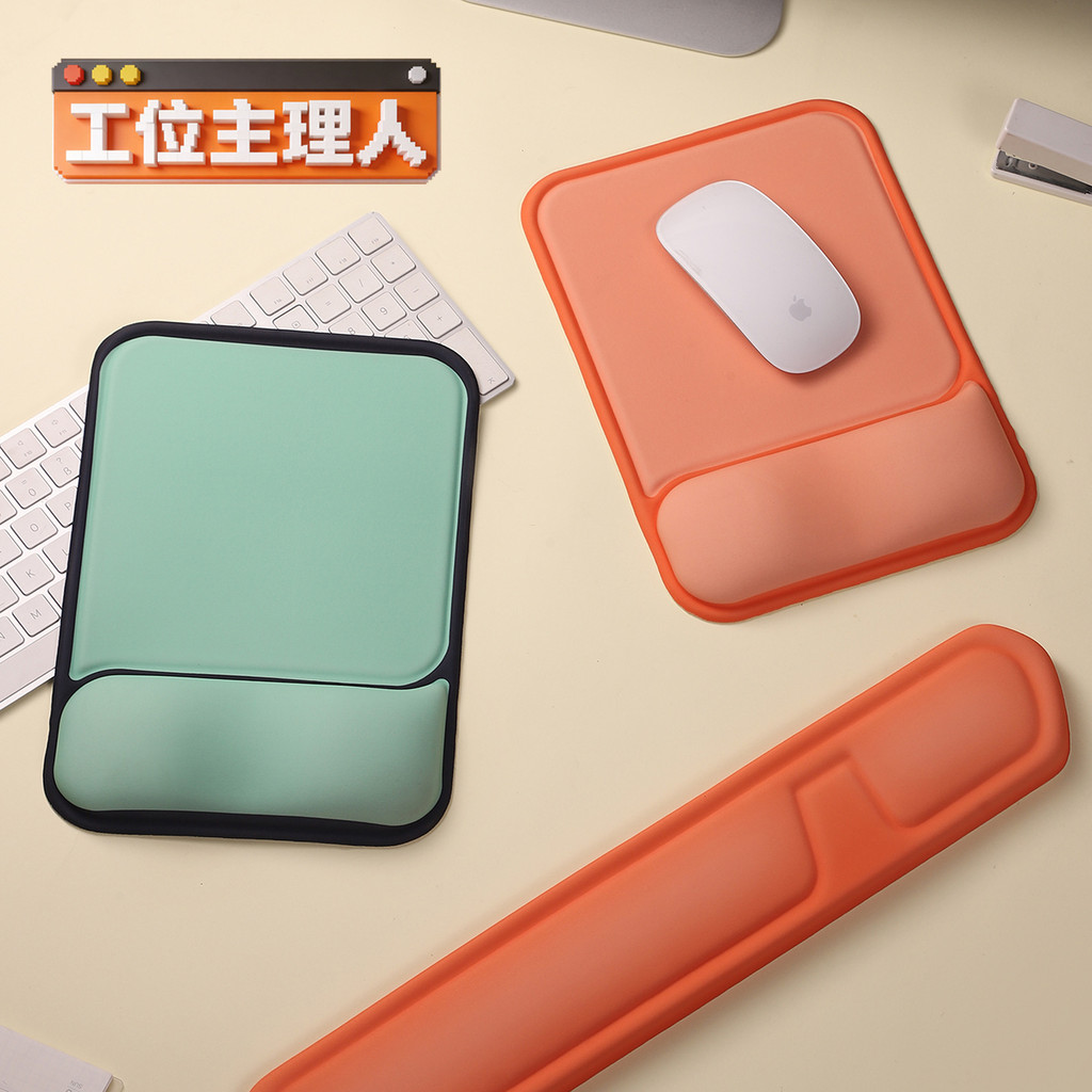 FTTOT pulseira quadrada de Silicone, cor sólida, Mouse Pad, espuma de memória, teclado, apoio de mão, escritório, simple
