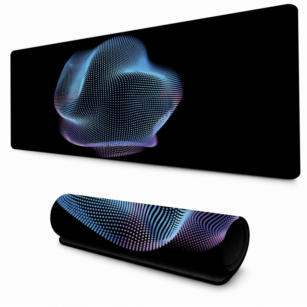 Mousepad Preto e Azul Com Estampa Simples Desk Pad Acessorio Tapete Gamer Para Teclado
