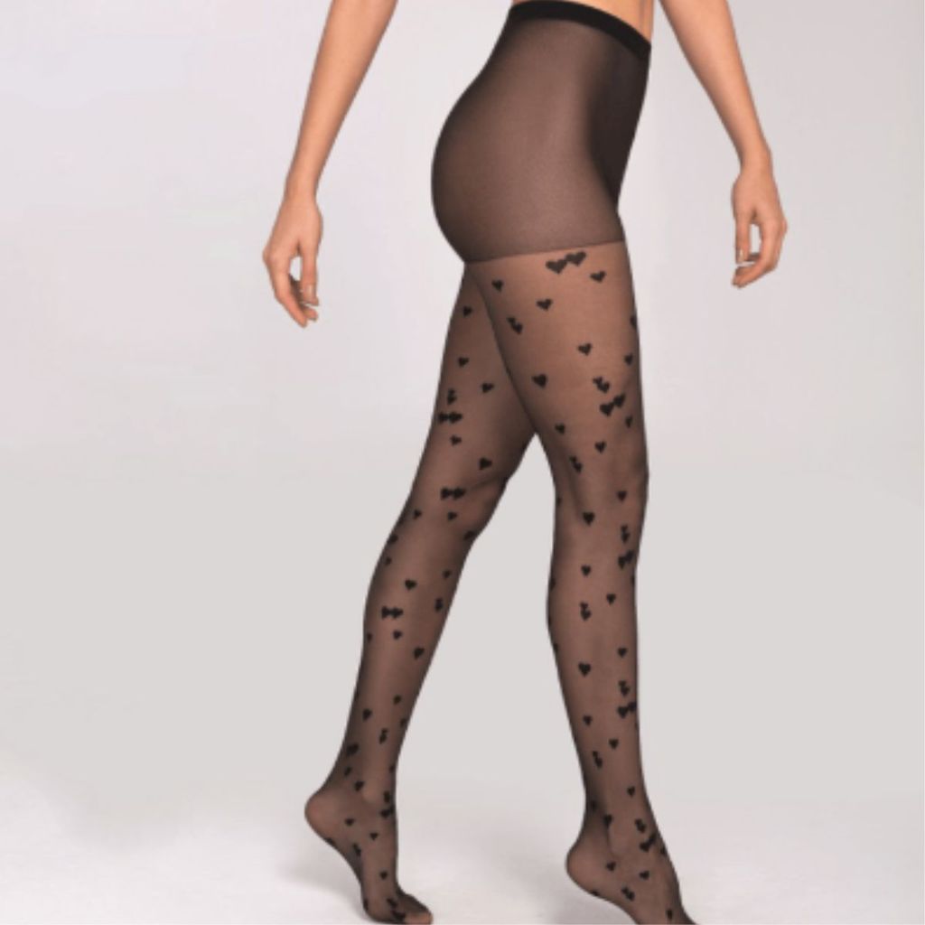 Meia Calça Loba Trend Coraçoes  Fio 15 Lupo 5758