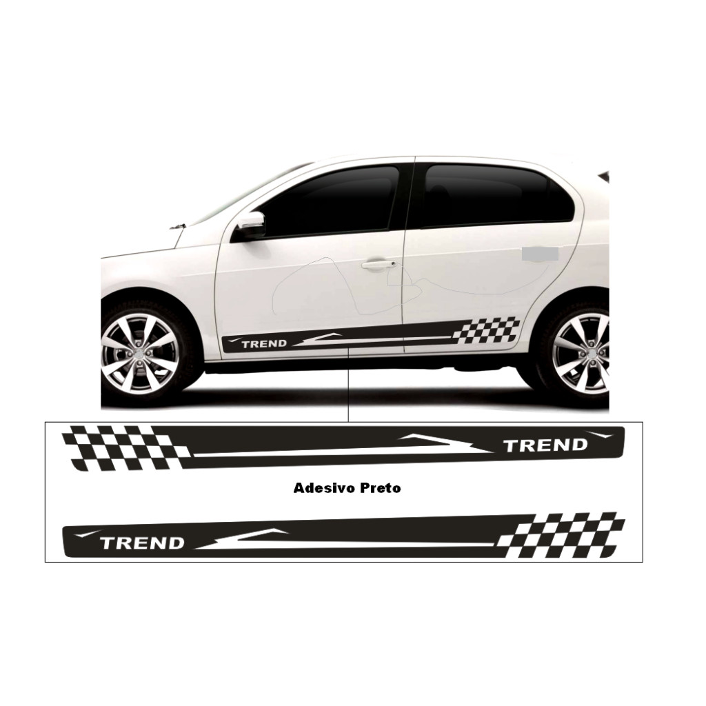 Adesivo Decorativo Para Gol Trend G4 Faixa Lateral Esportivo