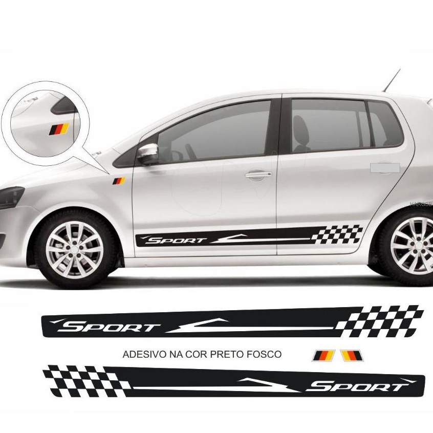 Adesivo Sport Para Fox Motion Trend Ou Spacefox Faixa Lateral Para Carro Esportivo