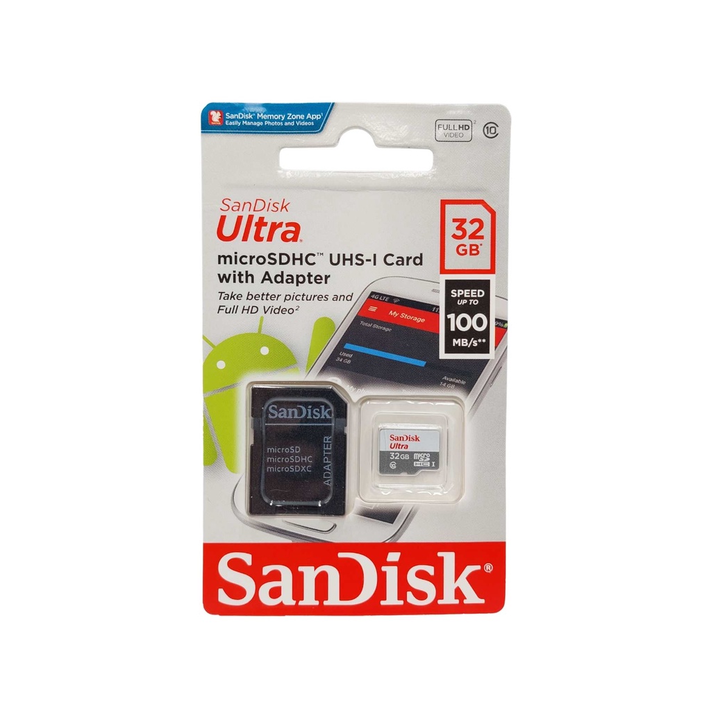 Cartão de Memória SanDisk Micro SD 32GB Speed 100 MB/s