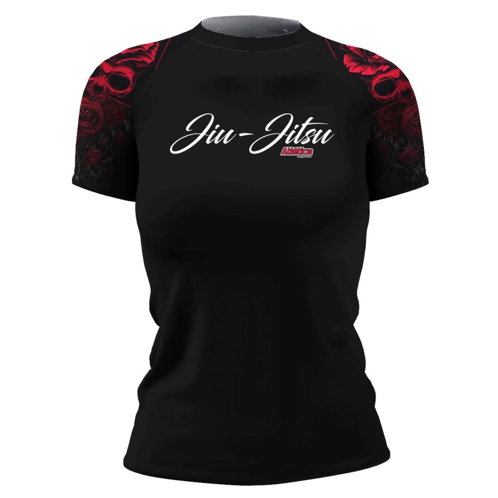 Rash Guard Feminina Camisa Jiu Jitsu No-Gi Red Jiu Jitsu Manga Curta