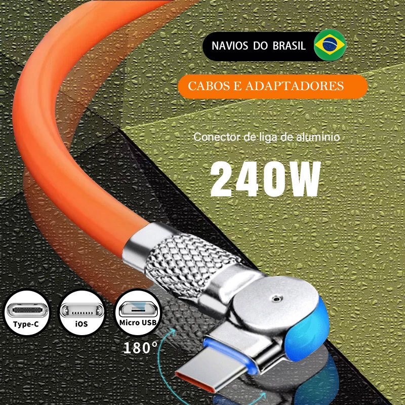 Cabo De Carregamento Super Rápido Adequado Para Cabos De Porta Rotativa Tipo C Micro USB iOS Lightning Android NKcase
