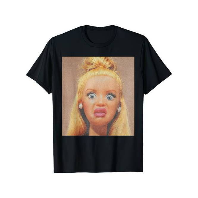 Camiseta Meme Disgusting Doll Face Sarcástica Divertida Estilosa Casual Moda