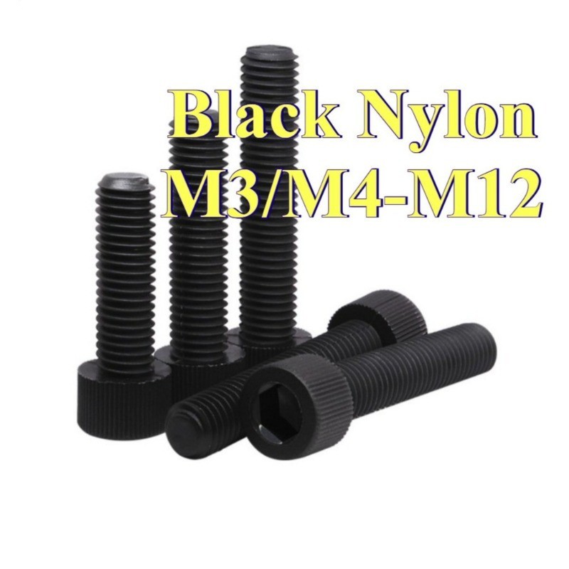 Parafuso Hexagonal De Nylon Preto , Cabeça De Copo De Plástico , De Isolamento M3/M4/M5/M6/M8/M10/M12 * L4-100mm GHA