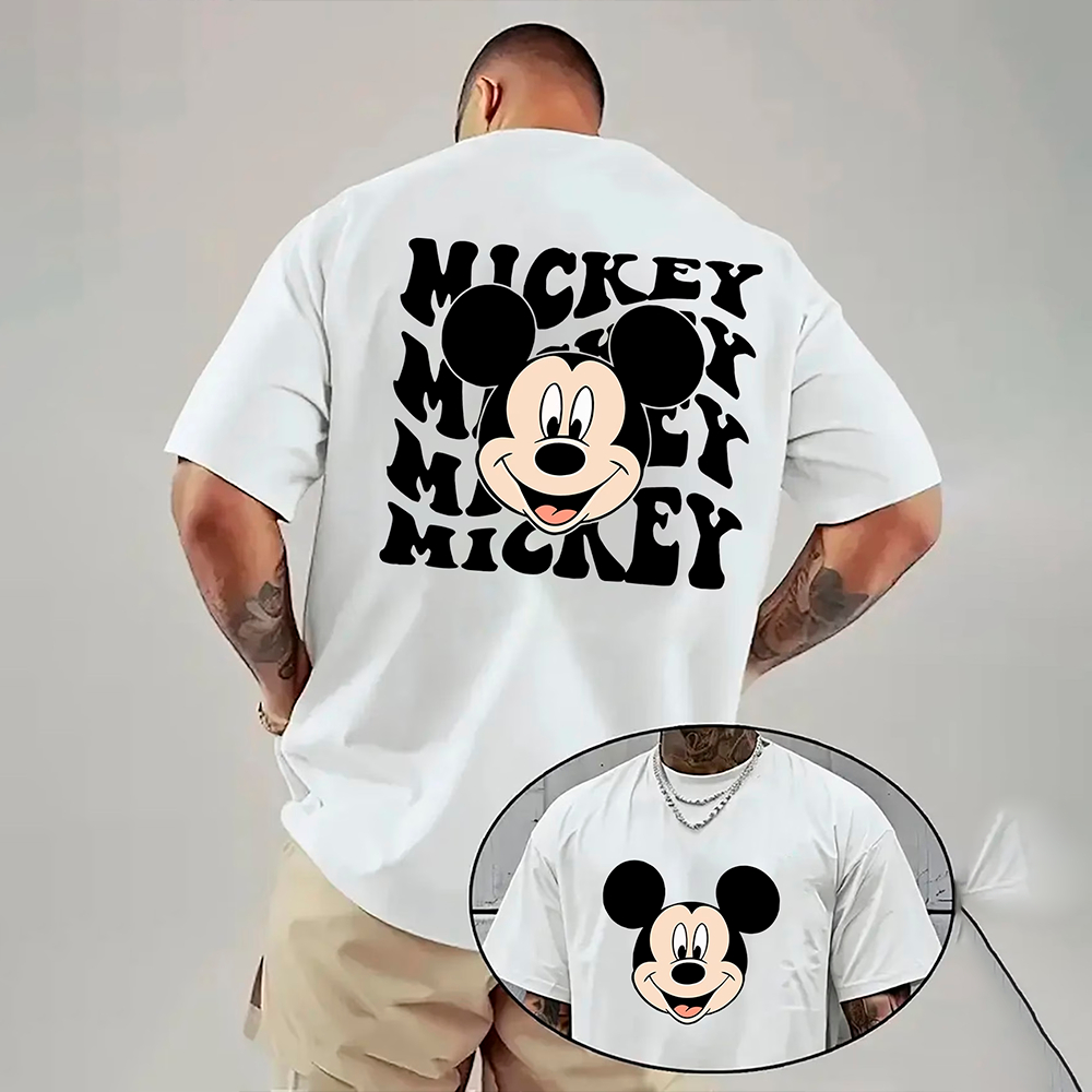 Camiseta Mickey Mouse Streetwear Masculina Algodão Oversized Unissex Premium Manga Curta Presente