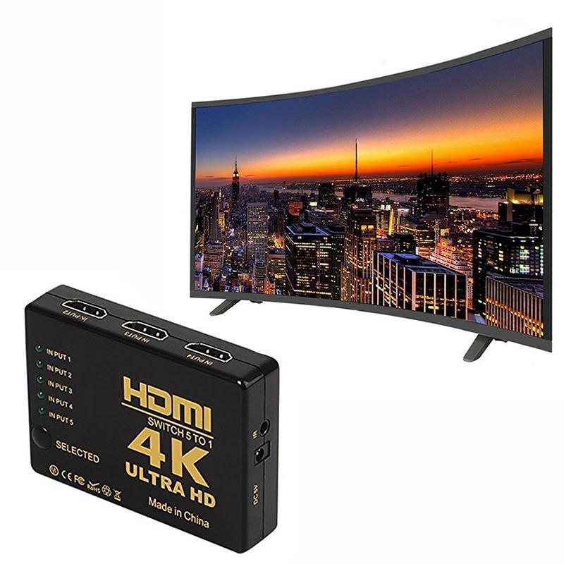 3D 1080p 5 Portas 4K HDMI Switch Switcher Seletor Splitter Hub + IR Remoto Para HDTV