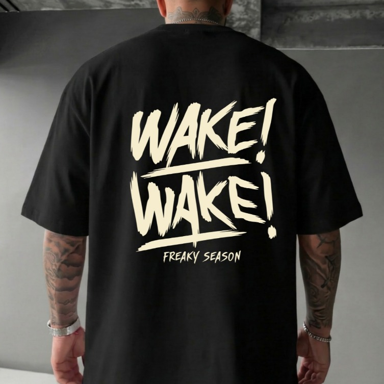 Camiseta Oversized Freaky Season Wake Wake Streetwear Estampa Costas Unissex Branca Algodão✅Sobre o produto:  ✔ Estampa: