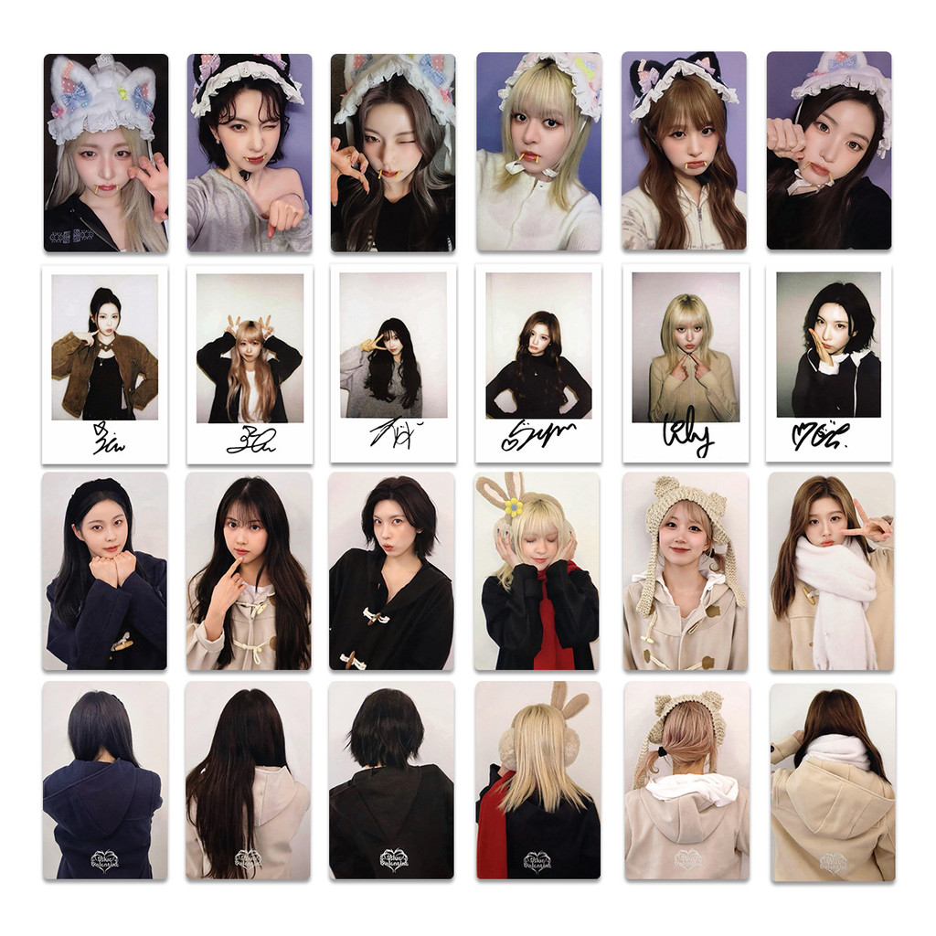 6pcs NMIXX Azul Valentine Photocards Star River 2026 Temporada Saudações Fe3O4 Porta-Copos Para Frente Cartões Lomo LILY