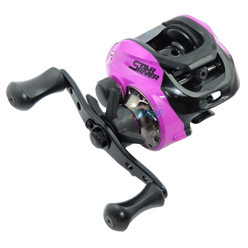 Carretilha Star River Pink Fish RH - Direita - 5 Rolamentos