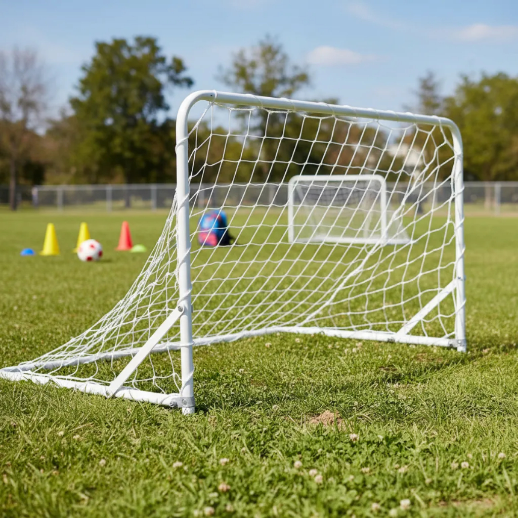 2 Traves De Futebol Golzinho De Ferro Infantil Dobrável 83x52 Branco