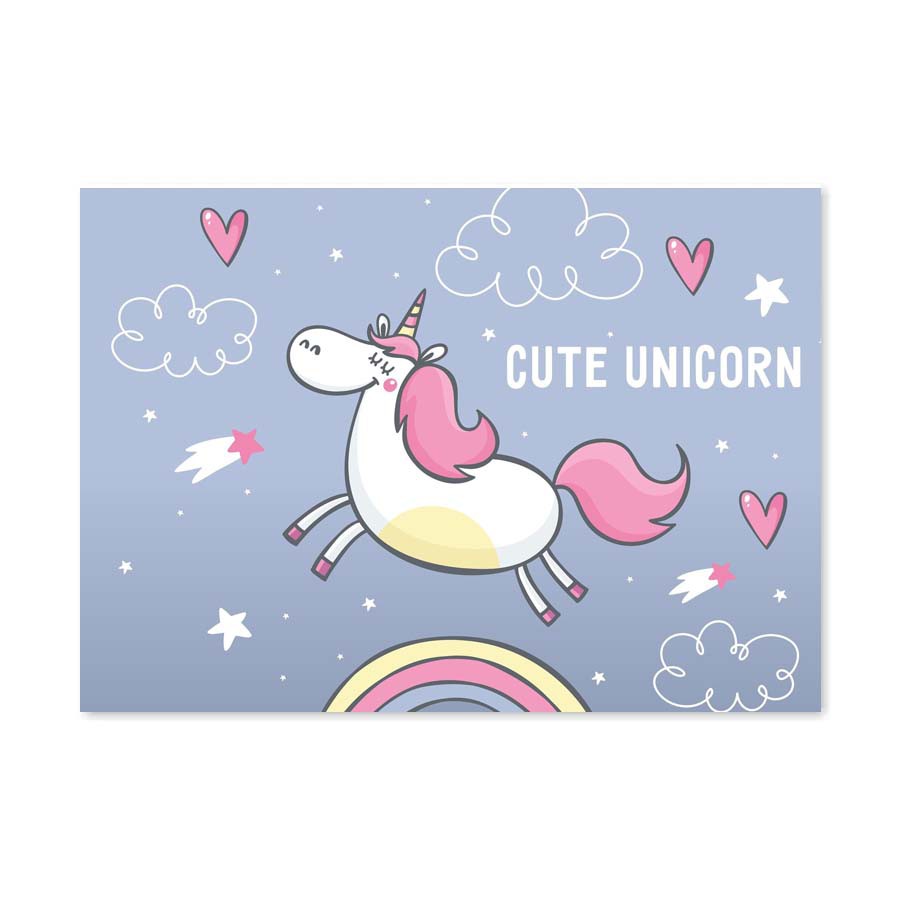 Placa Decorativa Cute Unicorn
