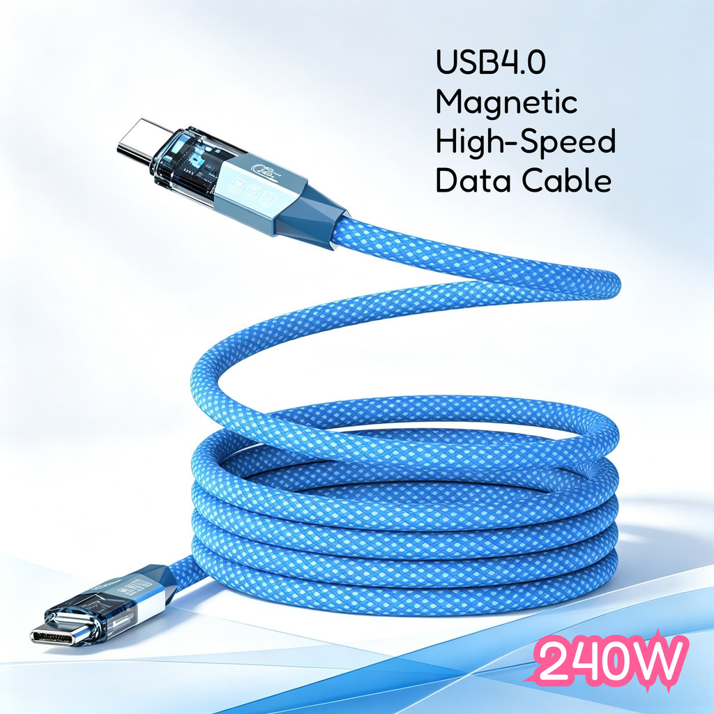 Cabo de dados trançado de alta velocidade USB4.0 de carregamento rápido de 240 W Tipo-c para Tipo-c 1.2 m 40 Gbps // Tra