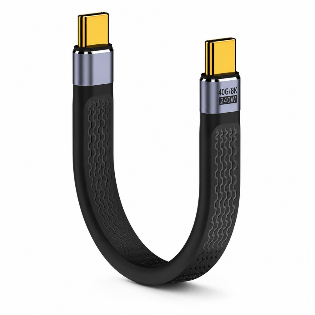 Cabo curto usb4 40gbps transferência dados 240w pd, carregamento rápido, interface thunderbolt 4/3,