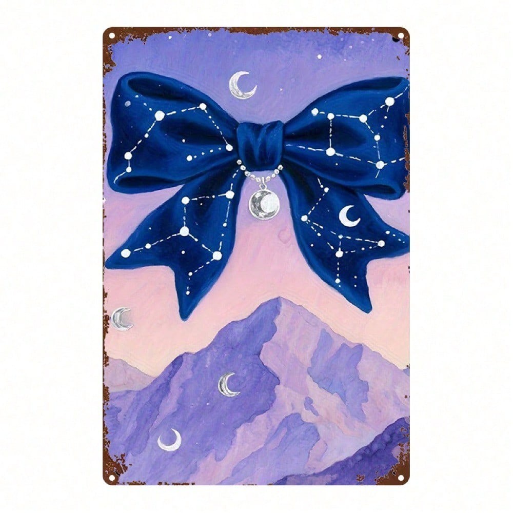 CIFbuy Starry Sky Bow Night Decor Placa De Lata De Metal
