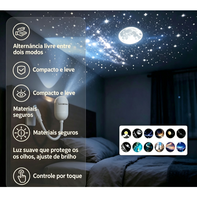 Mini Starlight Projector Galaxy 2-in-1- Starry Sky Environment Light Sleep and Interior Decoration Night Light Interior