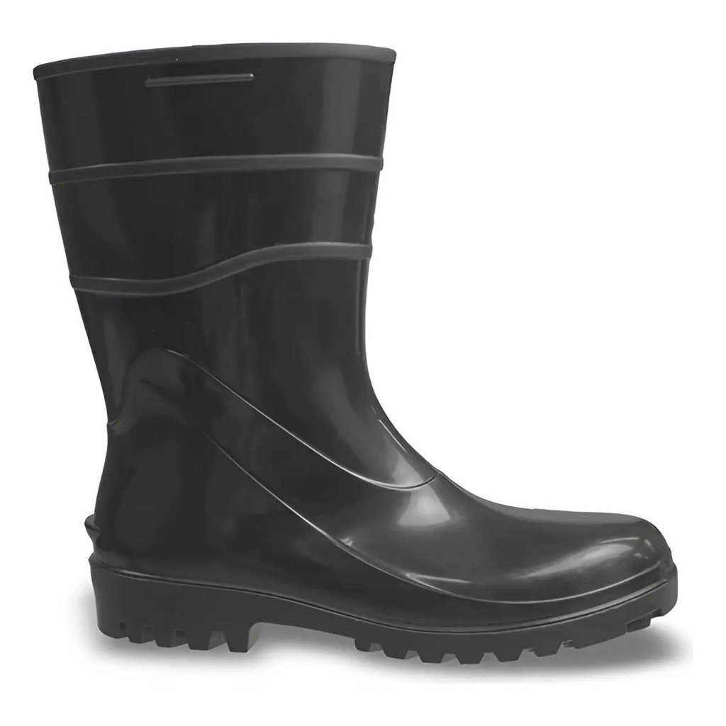 Bota Pvc Preta Cano Médio Com Forro 82bpc600 Bracol