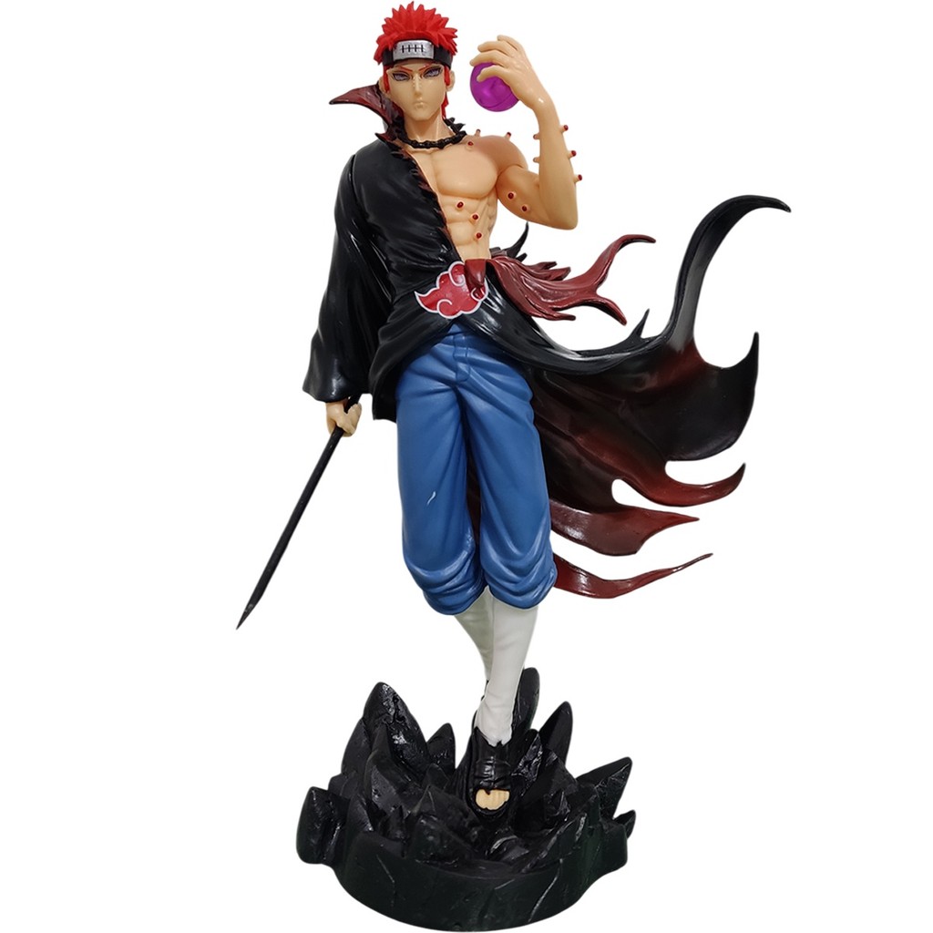 Estátua Figura De Ação Anime Naruto Pain Caminho Deva Yahiko Akatsuki Com Bastão De Chakra Rinnegan